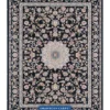 Isfahan rug, Afshan Qajari design, flat surface type , Flat 1200-reed rugs Collection, 1200 Reeds rugs , Acrylic Yarn type, Navy Blue background color, rug wholesale for sale | Shahrokh Carpet
