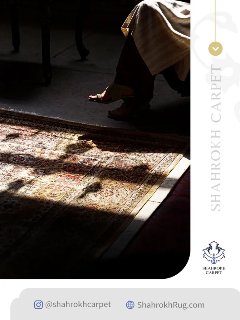 A beautifully modern vintage rug — where timeless charm meets contemporary design, by Shahrokh Carpet.