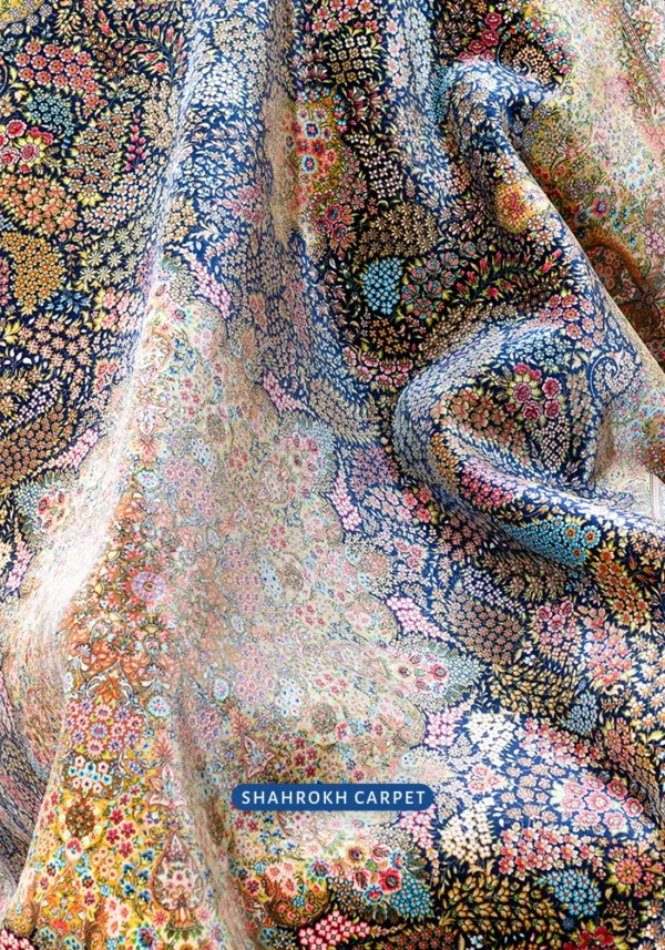 Q191 Persian machine made silk rugs | Golgon Design - Image 9