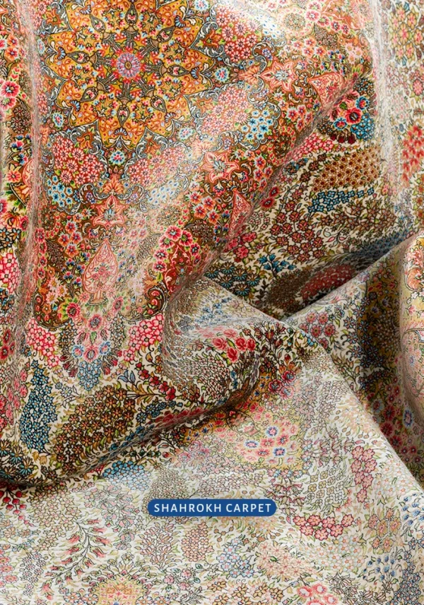 Q191 Persian machine made silk rugs | Golgon Design - Image 6