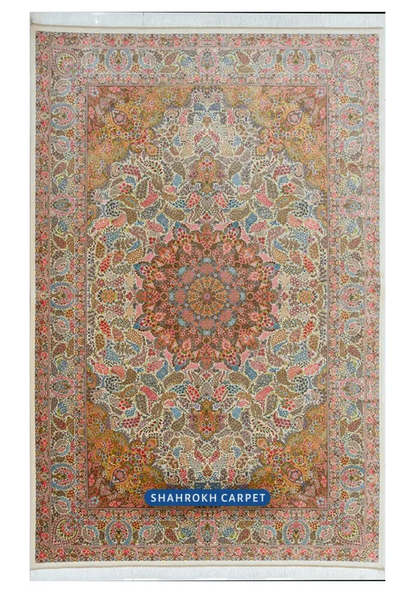 Q191 Persian machine made silk rugs | Golgon Design - Image 4