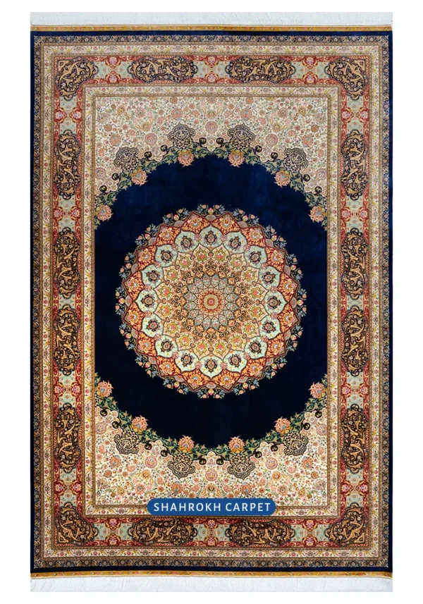 Q250 Isfahan machine made silk rug - Davoodi design