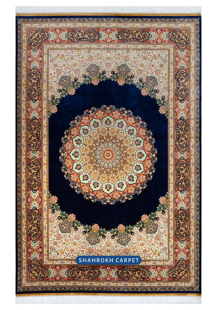 Q250 Isfahan machine made silk rug - Davoodi design