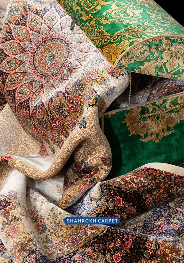 Q516 machine made silk rugs - Golriz Design - Image 4
