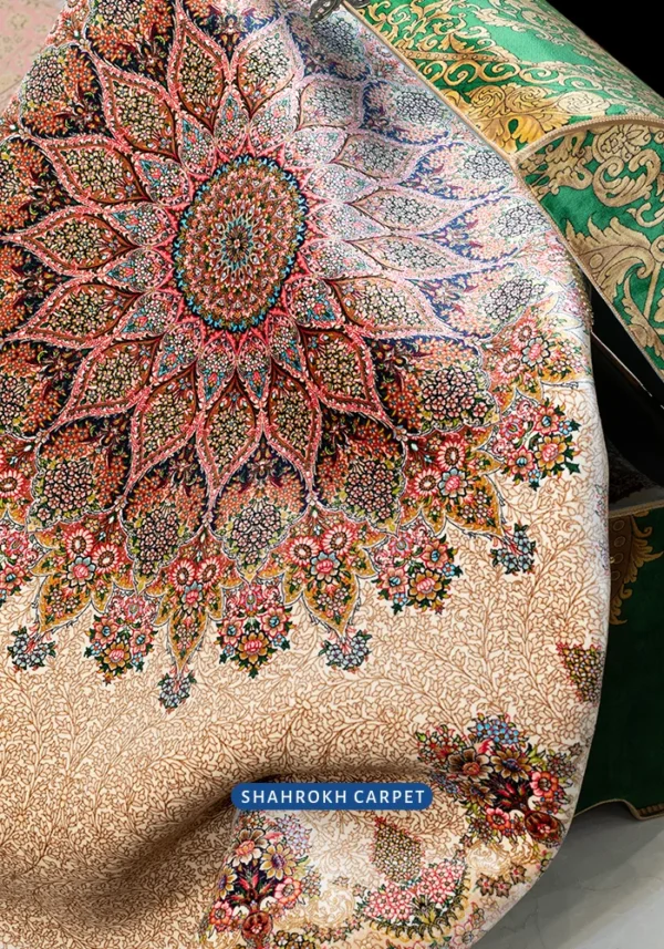 Q516 machine made silk rugs - Golriz Design - Image 2