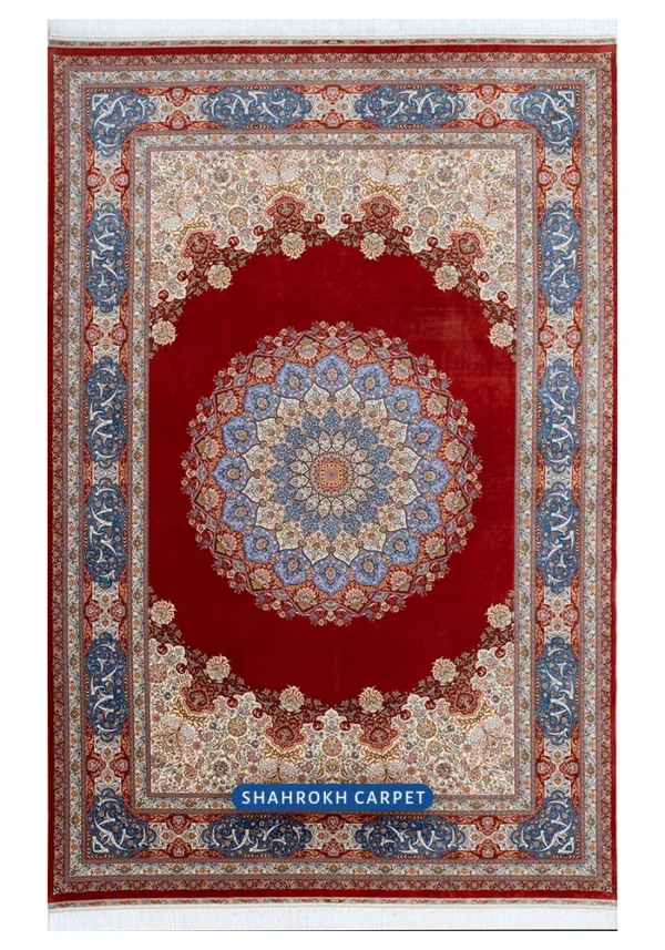 V250 silk machine-made Isfahan rug | Davoodi design